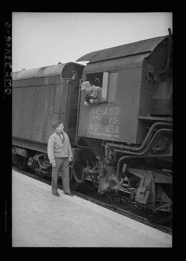 Colonel Paul Yount, Director of the Railway Service P.G.S.C., somewhere in Iran