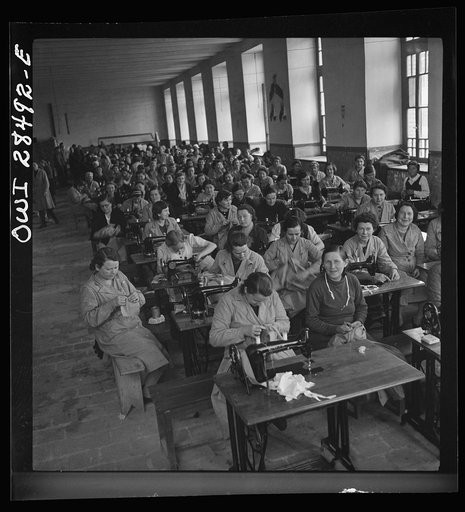 Teheran, Iran. Women making their own clothing at a Polish evacuee camp operated by the Red Cross
