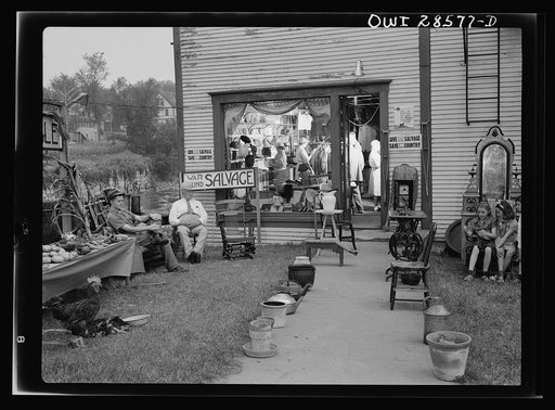 Hardwick's unique victory store, again open for business, is seen here with a few of the hundreds of items which are being donated and sold to the public with proceeds going to aid civilian defense and other community war activities