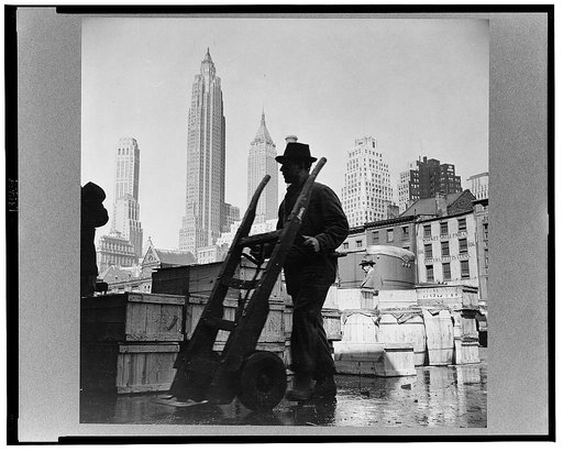 New York, New York. A scene at Fulton's fish market