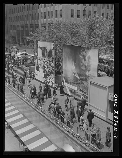 New York, New York. Exhibit at the outdoor exhibition entitled "The Nature of the Enemy," held on the plaza of Rockefeller Center