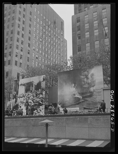 New York, New York. Exhibit at the outdoor exhibition entitled "The Nature of the Enemy," held on the plaza of Rockefeller Center