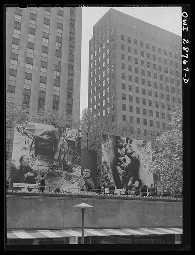 New York, New York. Exhibit at the outdoor exhibition entitled "The Nature of the Enemy," held on the plaza of Rockefeller Center