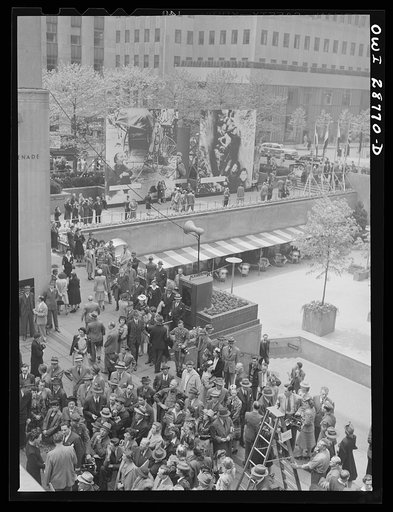 New York, New York. Exhibit at the outdoor exhibition entitled "The Nature of the Enemy," held on the plaza of Rockefeller Center