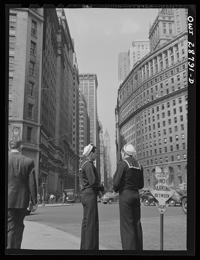 New York, New York. Street scene on lower Broadway