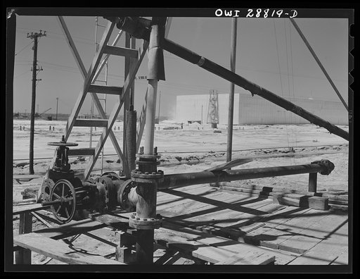 Freeport Sulphur Company, Hoskins Mound Texas. Sulphur well, with a vat in the background