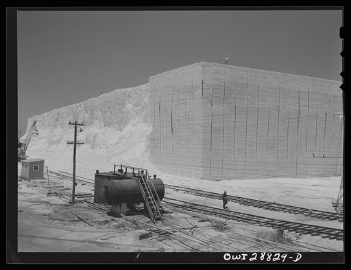 Freeport Sulphur Company. Hoskins Mound, Texas. Sulphur vat before blasting