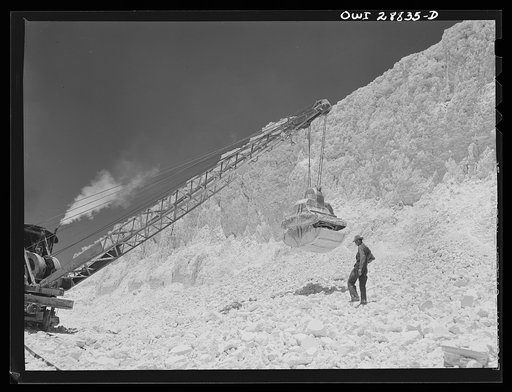 Untitled photo, possibly related to: Freeport Sulphur Compnay, Hoskins Mound, Texas. Loading boxcars with sulphur