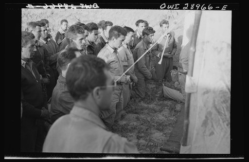 Archbishop Francis J. Spellman of New York, on his recent tour of North African battlefronts, said mass for the men at the Fifty-seventh Fighter Group of the United States Army Ninth Air Force. This Air Force group is located "somewhere in Tunisia" and they are the boys who scored the biggest victor
