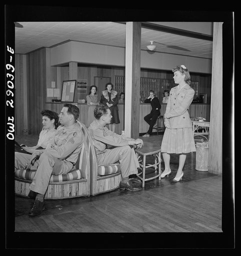Arlington, Virginia. The main lounge in Idaho Hall, Arlington Farms, a residence for women who work in the United States government for the duration of the war