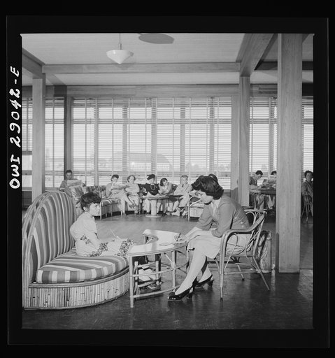 Arlington, Virginia. The main lounge in the Idaho Hall, Arlington Farms, a residence for women who work in the United States government for the duration of the war