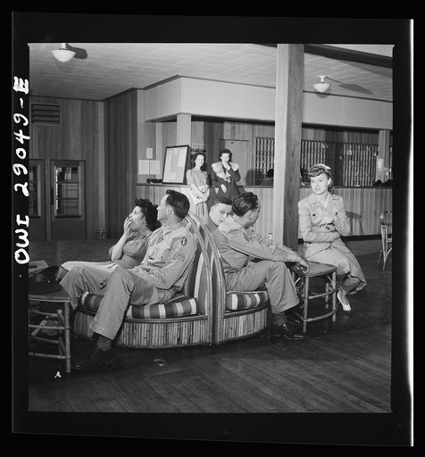 Arlington, Virginia. The main lounge in Idaho Hall, Arlington Farms, a residence for women who work in the United States government for the duration of the war