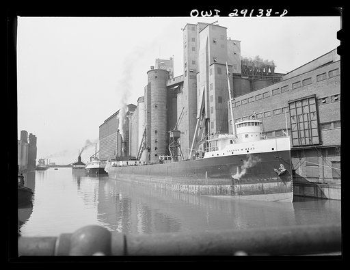 Buffalo, New York. Grain elevators on the Erie Canal