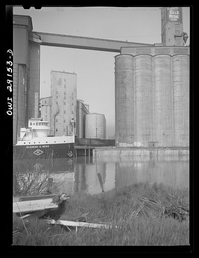 Buffalo, New York. Grain elevators on the Erie Canal