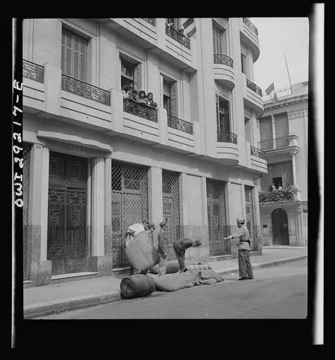 Tunis, Tunisia. Allied troops entering the city