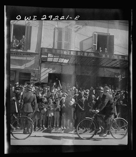 Tunis, Tunisia. Allied troops entering the city