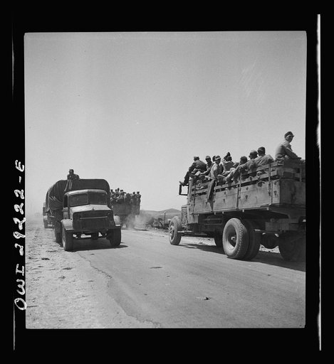 Tunis, Tunisia. Allied troops entering the city