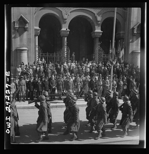 Tunis, Tunisia. Allied troops entering the city