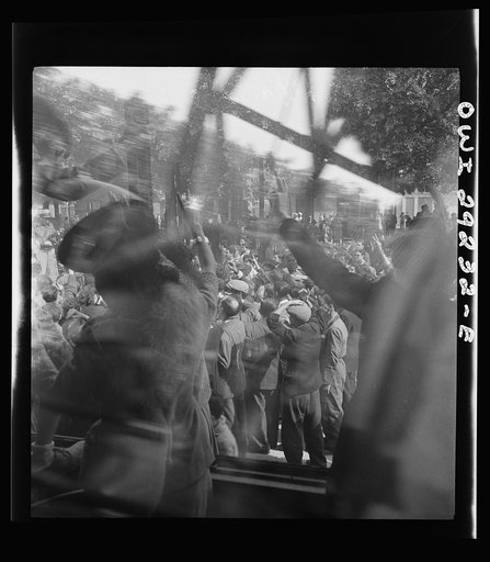Untitled photo, possibly related to: Tunis, Tunisia. A cheering crowd