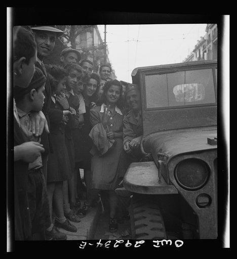 Tunis, Tunisia. Allied troops entering the city