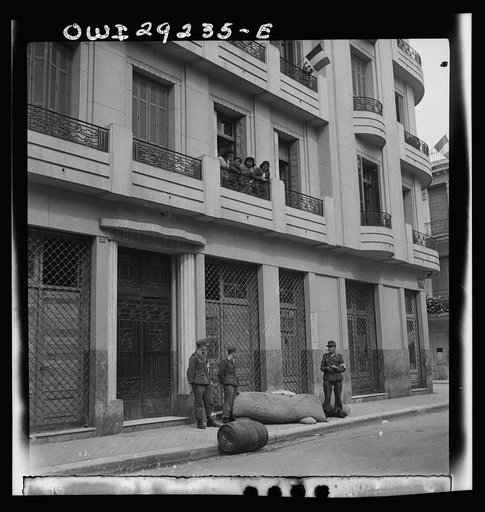 Tunis, Tunisia. Allied troops entering the city