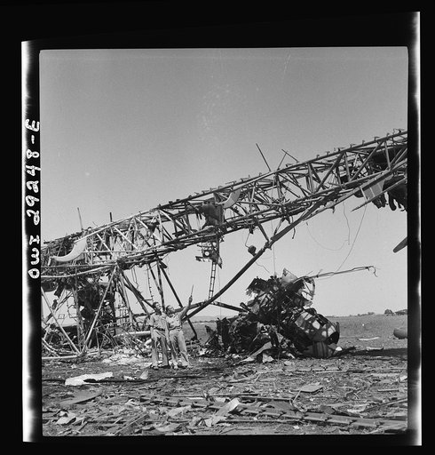 Tunis (vicinity), Tunisia. Wreckage of a giant German transport plane near Tunis