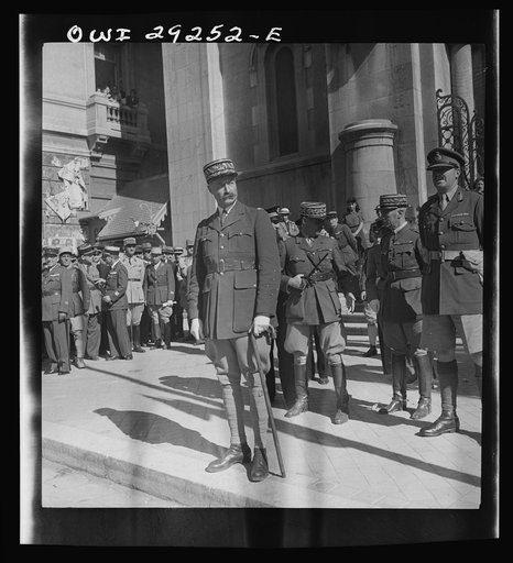Tunis, Tunisia. General Geraud reviewing allied troops