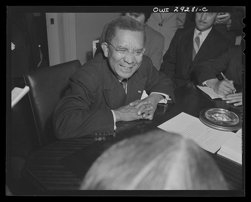 Untitled photo, possibly related to: Liberian president holds Blair House press conference. His Excellency, Edwin Barclay, President of the Republic of Liberia, talked readily and easily about the strategic positions of his country and the potentialities of its rubber industry in a press conference 
