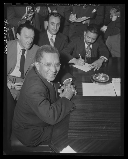 Untitled photo, possibly related to: Liberian president holds Blair House press conference. His Excellency, Edwin Barclay, President of the Republic of Liberia, talked readily and easily about the strategic positions of his country and the potentialities of its rubber industry in a press conference 