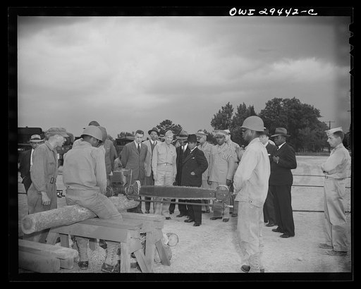 Liberian presidential party visits Fort Belvoir. Two twenty-one gun salutes, a regimental review and a luncheon with the commanding officers were tendered His Excellency, Edwin Barclay, President of the Republic of Liberia, when he visited Fort Belvoir, Virginia on May 29, 1943. Negro troops demonst