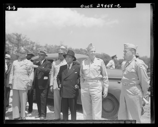 Untitled photo, possibly related to: Liberian Presidential party visits Fort Belvoir. Two twenty-one gun salutes, a regimental review and a luncheon with the commanding officers were tendered His Excellency, Edwin Barclay, President of the Republic of Liberia, when he visited Fort Belvoir, Virginia,