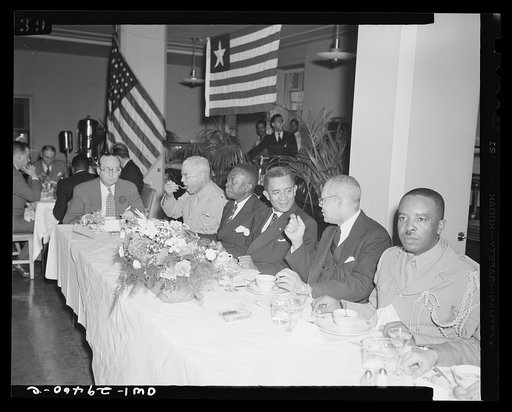 Luncheon for Liberian Presidential party. His Excellency, Edwin Barclay, President of the Republic of Liberia, was feted by Negro civic, social, professional and educational leaders Saturday, May 29, 1943 at a luncheon at the Lucy Diggs Slowe Hall in Washington, D.C. Shown (left to right) at the Pre