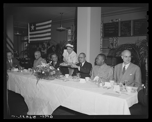 Untitled photo, possibly related to: Luncheon for Liberian Presidential party. His Excellency, Edwin Barclay, President of the Republic of Liberia, was feted by Negro civic, social, professional and educational leaders Saturday, May 29, 1943 at a luncheon at the Lucy Diggs Slowe Hall in Washington, 
