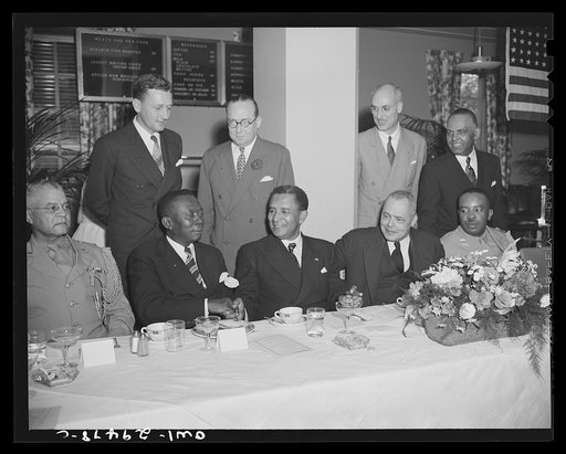 Luncheon for Liberian president's party. His Excellency, Edwin Barclay, President of the Republic of Liberia, was feted by Negro civic, social, professional and educational leaders Saturday, May 29, 1943 at a luncheon at the Lucy Diggs Slowe Hall in Washington, D.C. Shown at the president's table (s