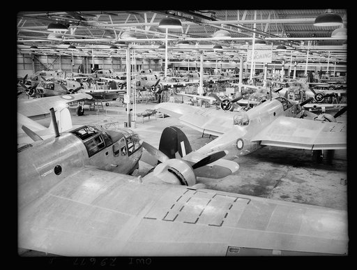 Untitled photo, possibly related to: Melbourne, Australia. Beaufort torpedo bomber final assembly plant. A plane in final assembly