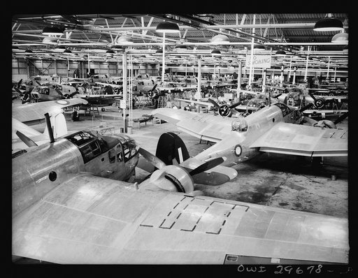 Untitled photo, possibly related to: Melbourne, Australia. Beaufort torpedo bomber final assembly plant. A plane in final assembly