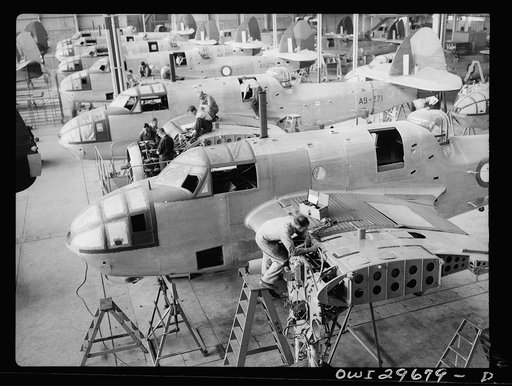 Melbourne, Australia. Beaufort torpedo bomber final assembly plant. General view of the final assembly plant
