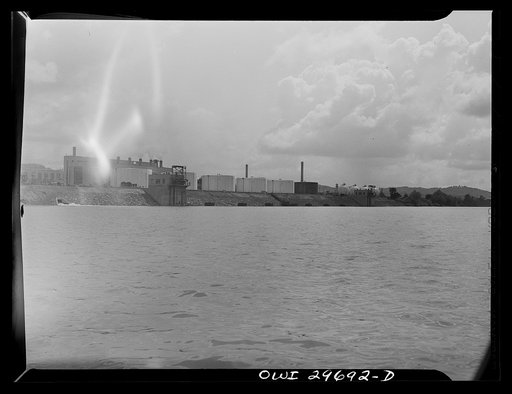 Untitled photo, possibly related to: Institute (vicinity), West Virginia. Chemical plants along the Kanawha River