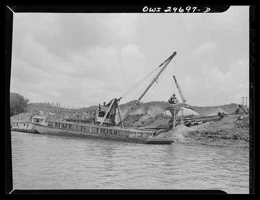 Institute (vicinity), West Virginia. A gravel pit on the Kanawha River