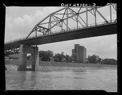 Charleston, West Virginia. A bridge with the Union Carbide building in the background