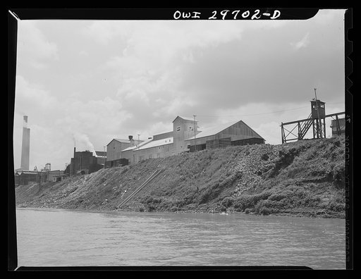 Charleston(vicinity), West Virginia. A limestone plant on the Kanawha River