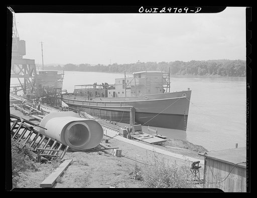 Point Pleasant, West Virginia. A nearly-completed United States Army mine layer at Marietta Manufacturing Company