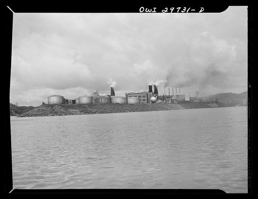 Institute (vicinity), West Virginia. A chemical plant in the middle of the Kanawha River