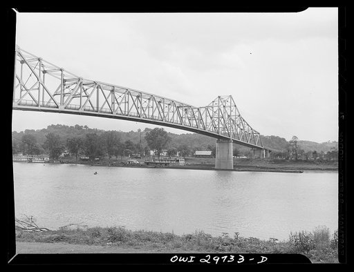 A bridge at the junction of the Kanawha and the Ohio River