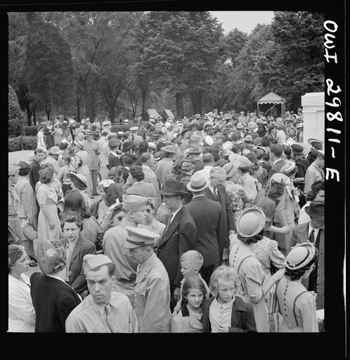 Arlington Cemetery, Arlington, Virginia. A crowd at the Tomb of the Unknown Soldier after the Memorial Day services