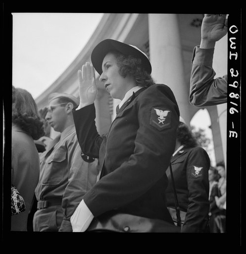 Arlington Cemetery, Arlington, Virginia. Spectators at the Memorial Day services in the amphitheater