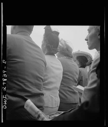 Arlington Cemetery, Arlington, Virginia. Spectators at the Memorial Day services in the amphitheater