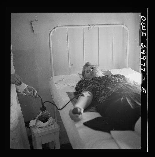 Untitled photo, possibly related to: Washington, D.C. Blood donor at the American Red Cross blood bank