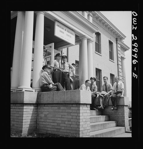 Untitled photo, possibly related to: Washington, D.C. Entrance to the American Red Cross blood donor center