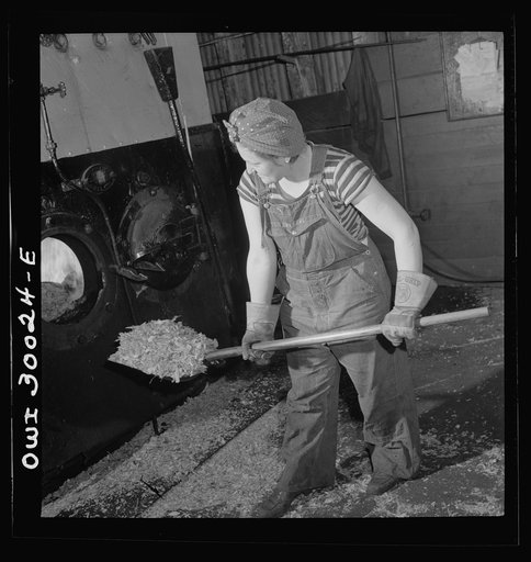 Pitcairn, Pennsylvania. Miss Mary DaVanzo, twenty-two, employed at the Pennsylvania Railroad steel car shop boiler room as a stationary firemen's helper, earning seventy-two cents per hour. She lives on a farm in nearby Delmont and was formerly a waitress in the Mercy Hospital, Pittsburgh